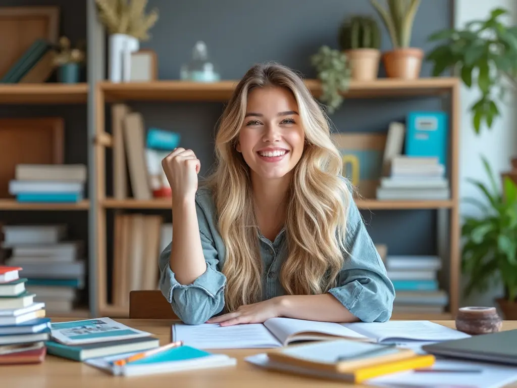 Student studying